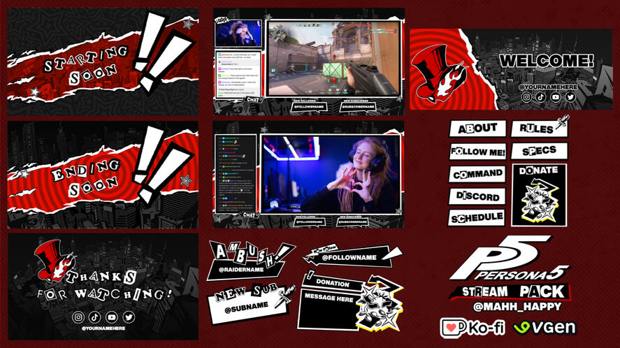 TWITCH STREAM PACK - PERSONA 5 (Pay-to-use)